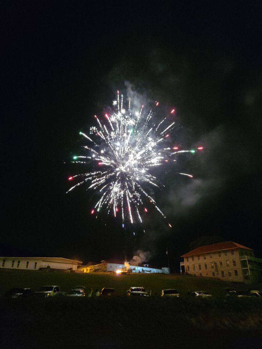 Fireworks over the historic Kihlberg Hotel