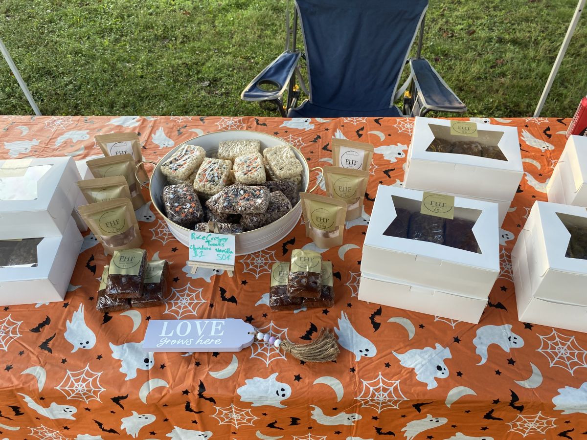 table with baked goods displayed